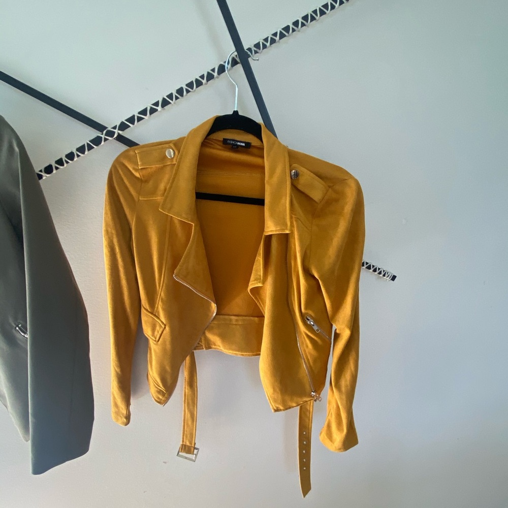 2 for 1 mustard biker jacket + green blazer xs